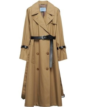 Prada ダブルブレスト トレンチコート - ナチュラル