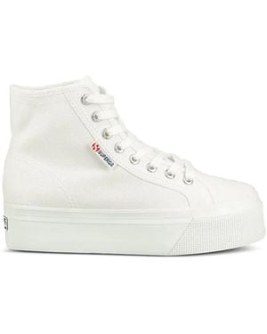 Superga Zapatillas Altas Con Plataforma - Blanco