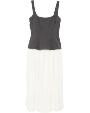 Stine Goya Midikleid mit eckigem Ausschnitt - Schwarz