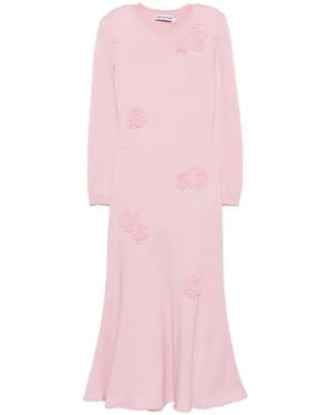 Self-Portrait Floral-Appliqué Maxi Dress - Pink
