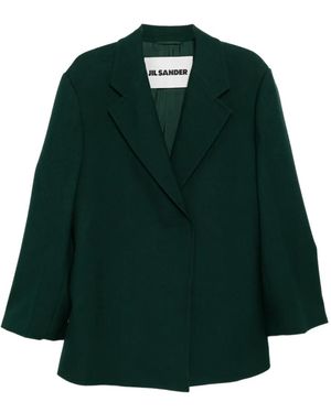 Jil Sander Double Wool Tailord Coat - Green