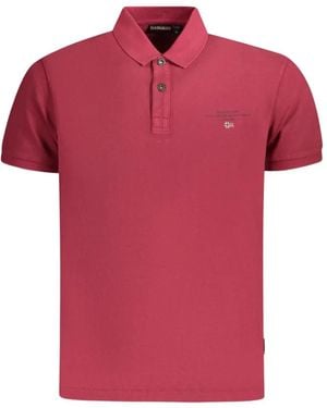 Napapijri Short-Sleeve Cotton Polo Shirt - Red