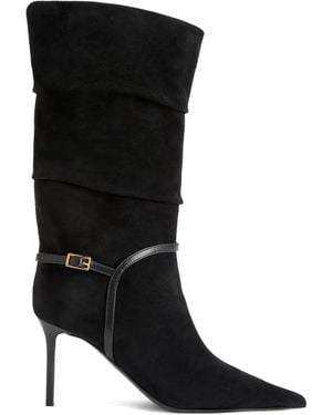 Giuseppe Zanotti 85Mm Secret Pleated Suede Boots - Black