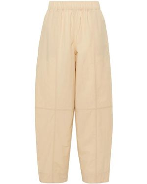 Ganni Curve Tapered-Leg Trousers - Natural