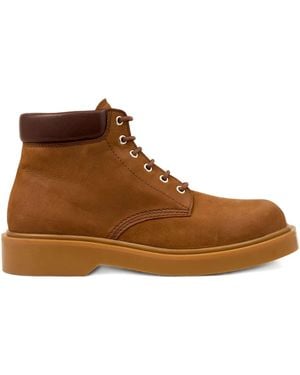 Sandro Lace-Up Leather Hiking Boots - Brown