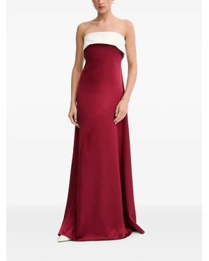 Pedro Del Hierro Madrid Strapless Two-Tone Maxi Dress - Red