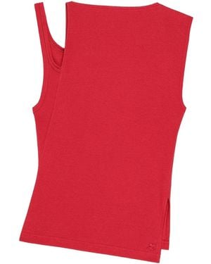 Courreges Asymmetrical-Neck Vest - Red