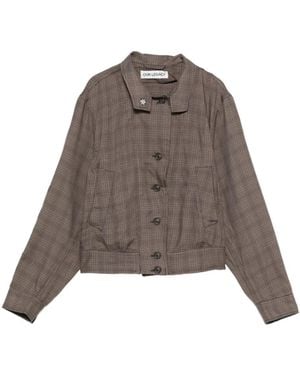 Our Legacy Veste Bomber À Carreaux - Marron