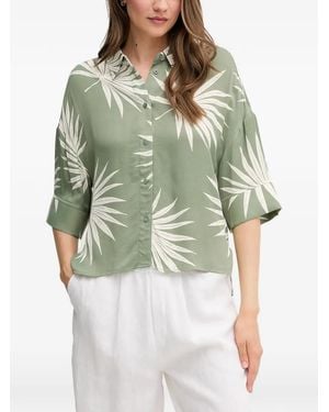 Ouí Leaf Print Shirt - Green