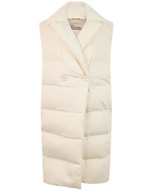 Herno Quilted Double-Breasted Gilet - White