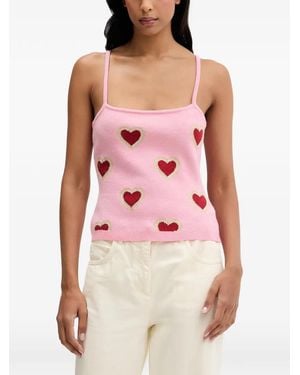 Never Fully Dressed Heart-Motif String Top - Pink