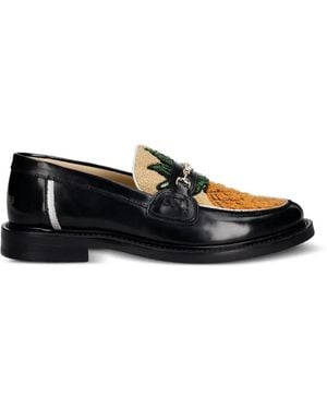 Filling Pieces Mocassins À Bride Mors Et Patch Ananas - Black