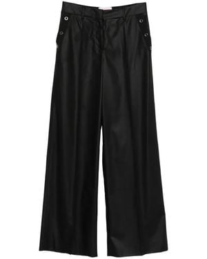 Iceberg Button-Detail Palazzo Trousers - Black