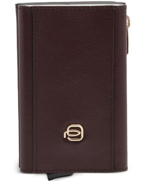 Piquadro Logo-Plaque Bi-Fold Wallet - Purple