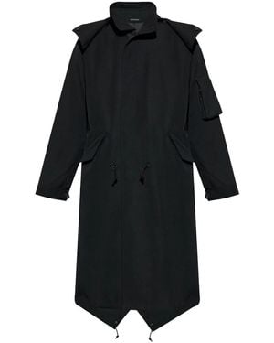Yohji Yamamoto Hooded Trench Coat - Black