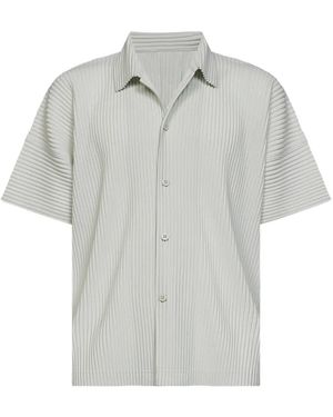 Homme Plissé Issey Miyake Pleated Short-Sleeve Shirt - Grey