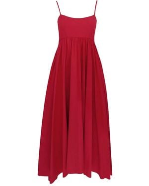 Azeeza Robe Longue À Design Sans Manches - Rouge