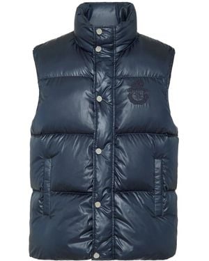 Billionaire Logo-Embroidered Padded Gilet - Blue