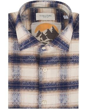 Tintoria Mattei 954 Kariertes Hemd - Grau