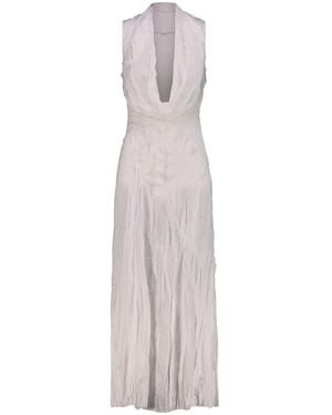 Maison Margiela Cowl-Neck Crinkled Maxi Dress - White