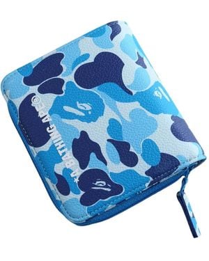A Bathing Ape Abc Camo Zip-Around Wallet - Blue