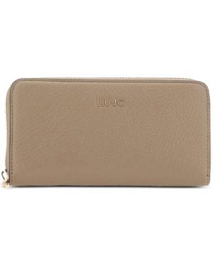Liu Jo Grained-Logo Wallet - Grey