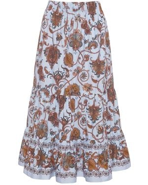 Cara Cara Chase Midirock Mit Paisley-Print - Weiß