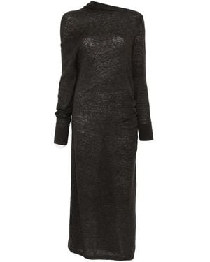 Soeur Gisee Draped Midi Dress - Black