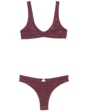 VENUJA Bikini Con Aplique De Cristales - Morado