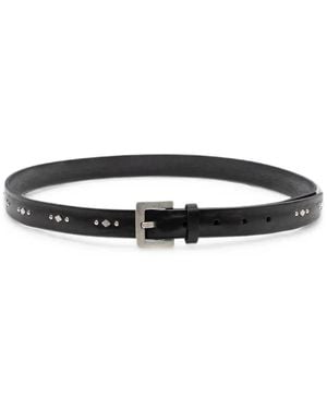 Orciani Stud-Embellished Leather Belt - White