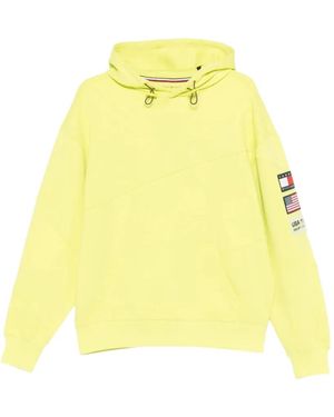 Tommy Hilfiger Logo-Patch Panelled Hoodie - Yellow