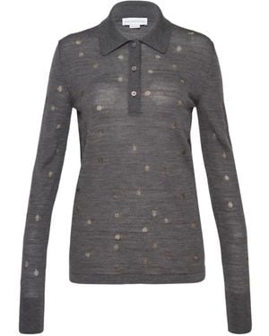 Stella McCartney Polka-Dot Polo Sweater - Gray