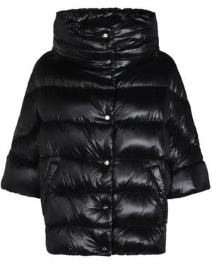 Herno Quilted High-Neck Coat - Black