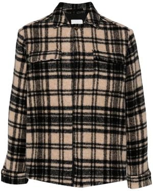 Eleventy Chequered Shirt Jacket - Black
