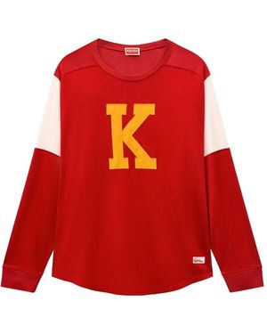 KENZO Camiseta Varsity De Manga Larga - Rojo