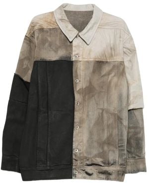 Rick Owens Jumbo Worker Panelled Jacket - Grey