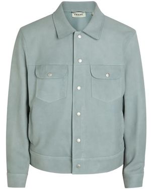 FRAME Pocket Leather Jacket - Blue