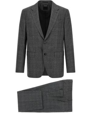 ZEGNA Checked Suit - Black