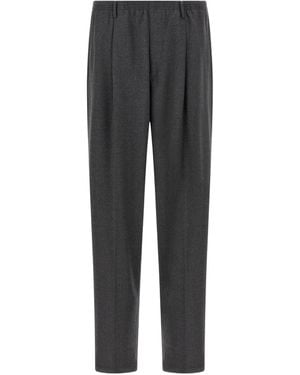Cellar Door Pleated Elastic-Waistband Trousers - Grey