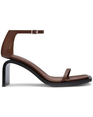 Courreges Stream 75Mm Leather Sandals - Metallic