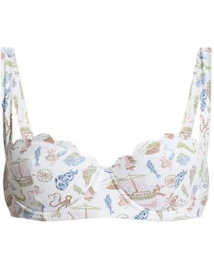 Marysia Swim Top Bikini North Con Stampa - Bianco
