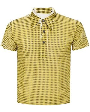 Maison Margiela Gingham Polo Shirt - Yellow