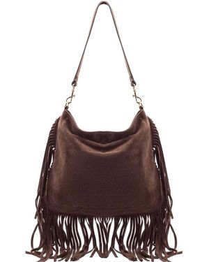 Avenue Sac Yana En Daim À Franges Porté Épaule - Brown
