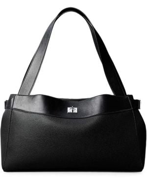 Calvin Klein Signature Turn-Lock Tote Bag - Black