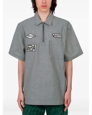 by Parra Chemise Rayée À Poche Poitrine - Gris
