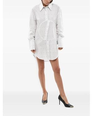 Off-White c/o Virgil Abloh Hairline-Pattern Circle-Logo Shirt - White
