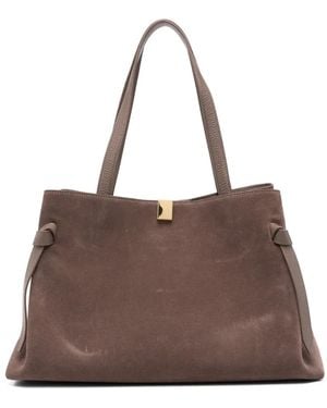 Yuzefi Gyoza Suede Knotted-Strap Tote Bag - Brown