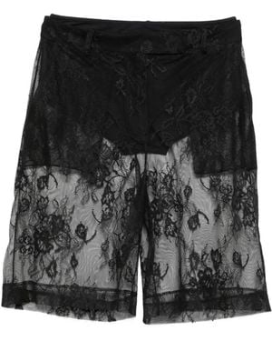Patrizia Pepe Lace Bermuda Shorts - Black