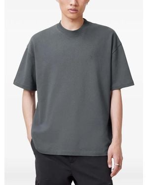 AllSaints Haven Embroidered-Logo T-Shirt - Grey