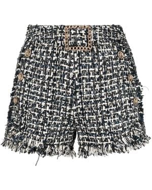 Edward Achour Paris Rough-Cut Tweed Shorts - Black